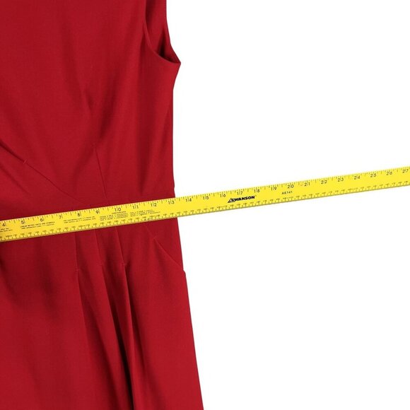 Calvin Klein Women 2 Little Red Dress Sleeveless Pockets Fit & Flare Career Wear - Picture 13 of 16